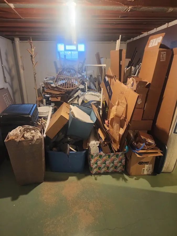 Roll-off dumpster container at job site for 4 Yard Dumpster Rental in Middlesex